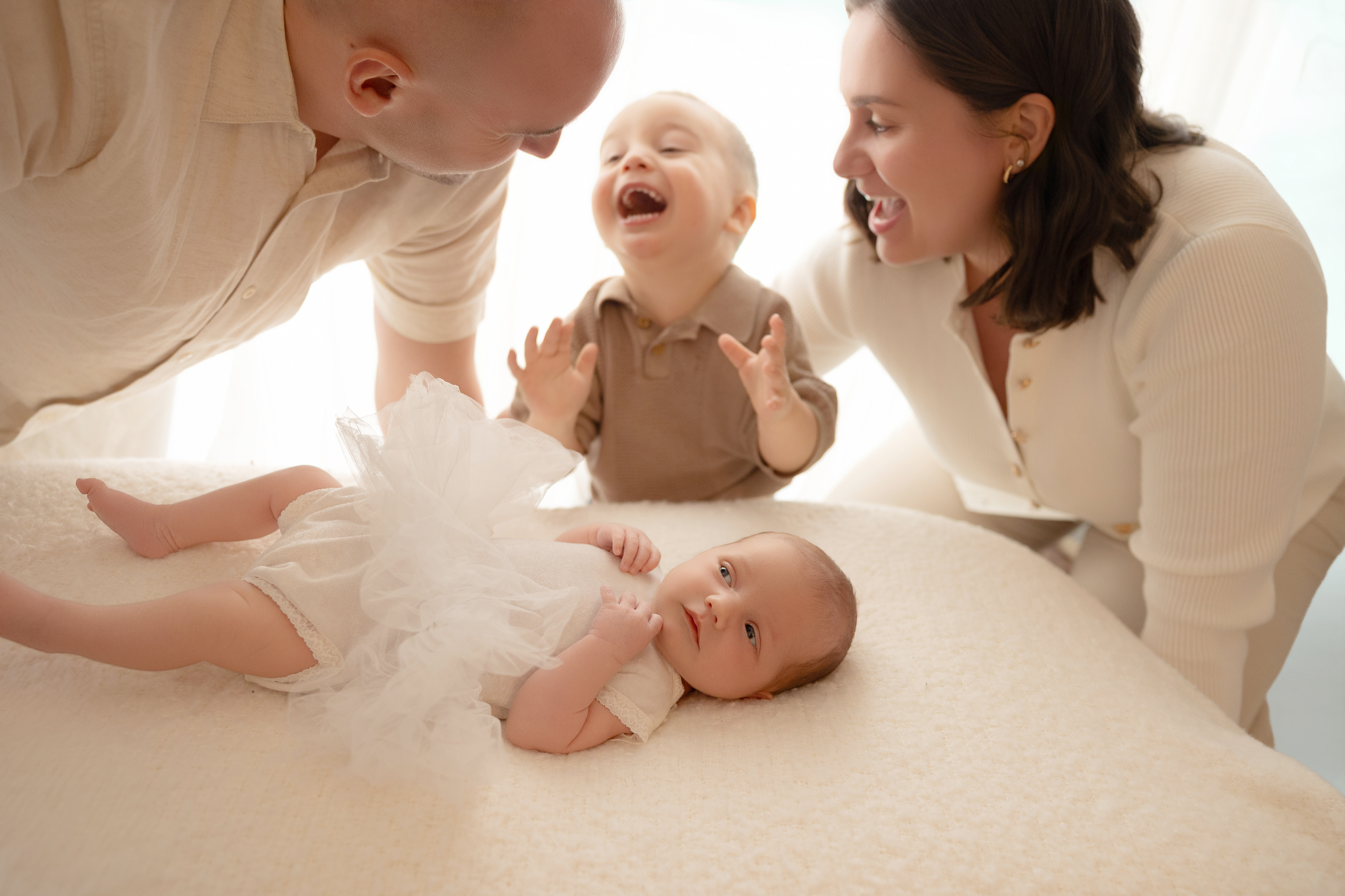 Newborn baby with toddler sibling — Medina Ohio newborn and family photographer